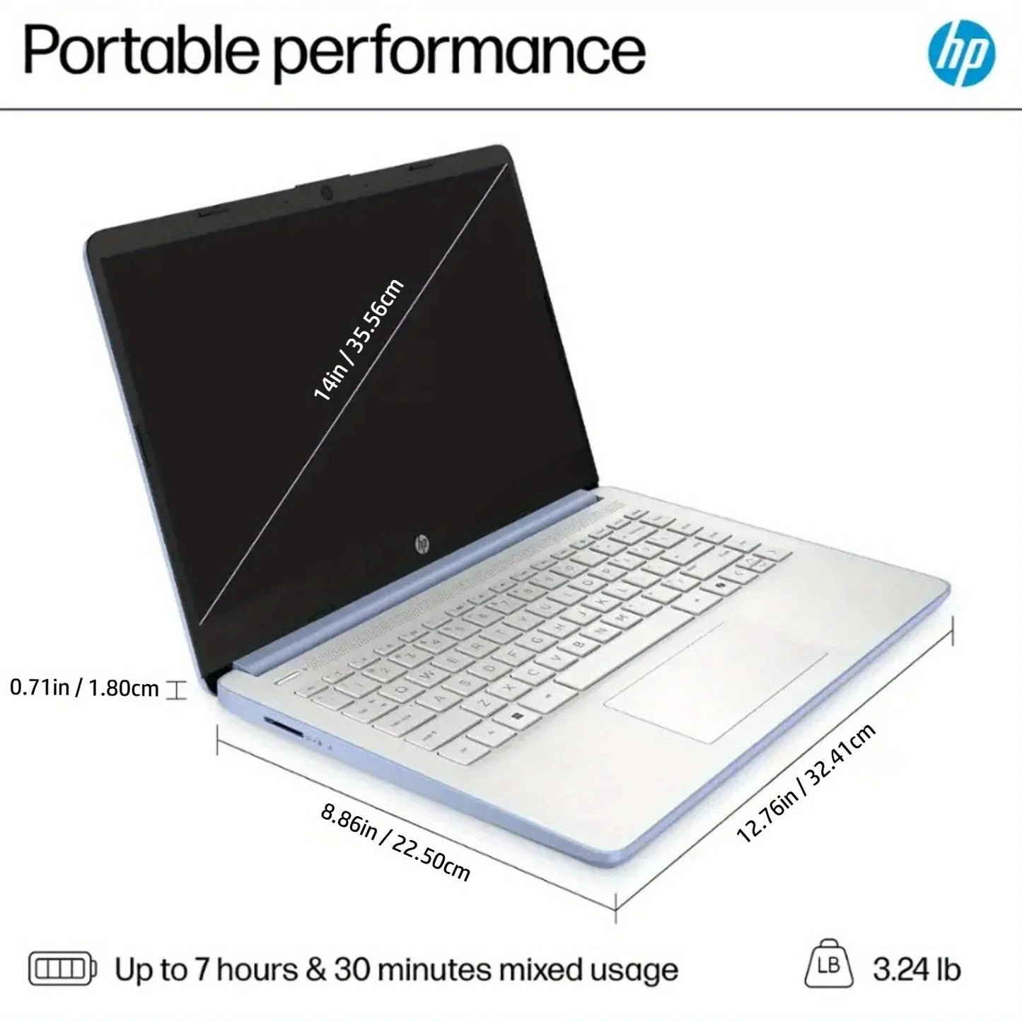 HP 14" HD LED Ultra Light 1-Year Microsoft 365