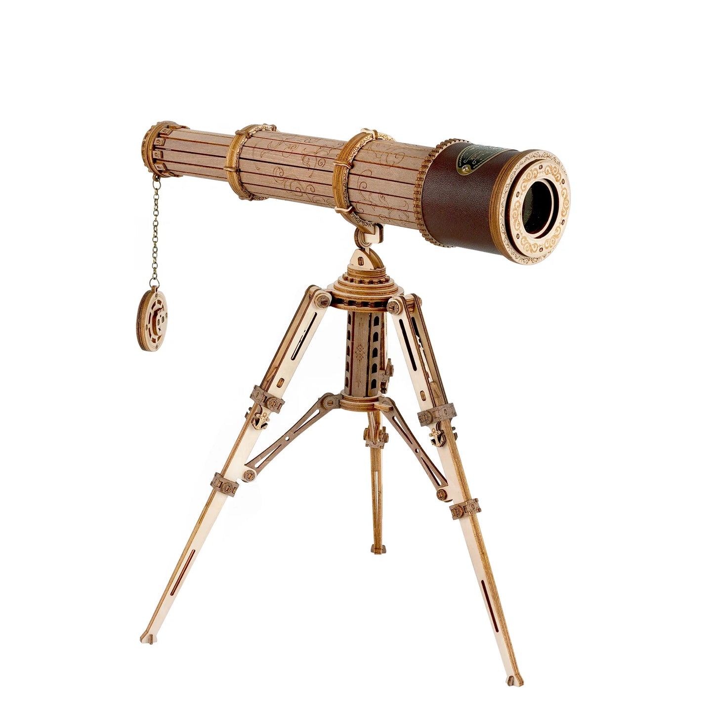 1:1 DIY 314pcs Telescopic Monocular Telescope Wooden Model Building Kit