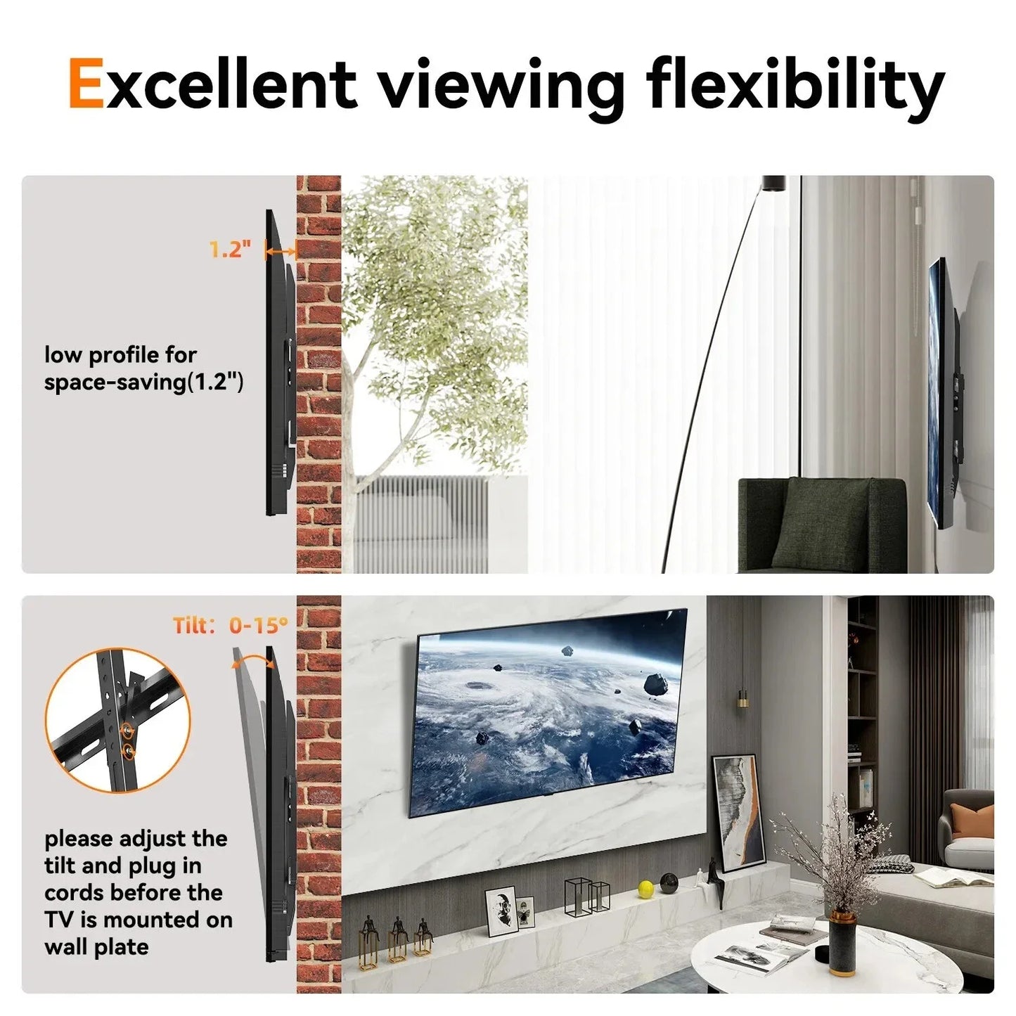 Fixed TV Wall Mount Holder Adjustable TV Bracket 32-70"