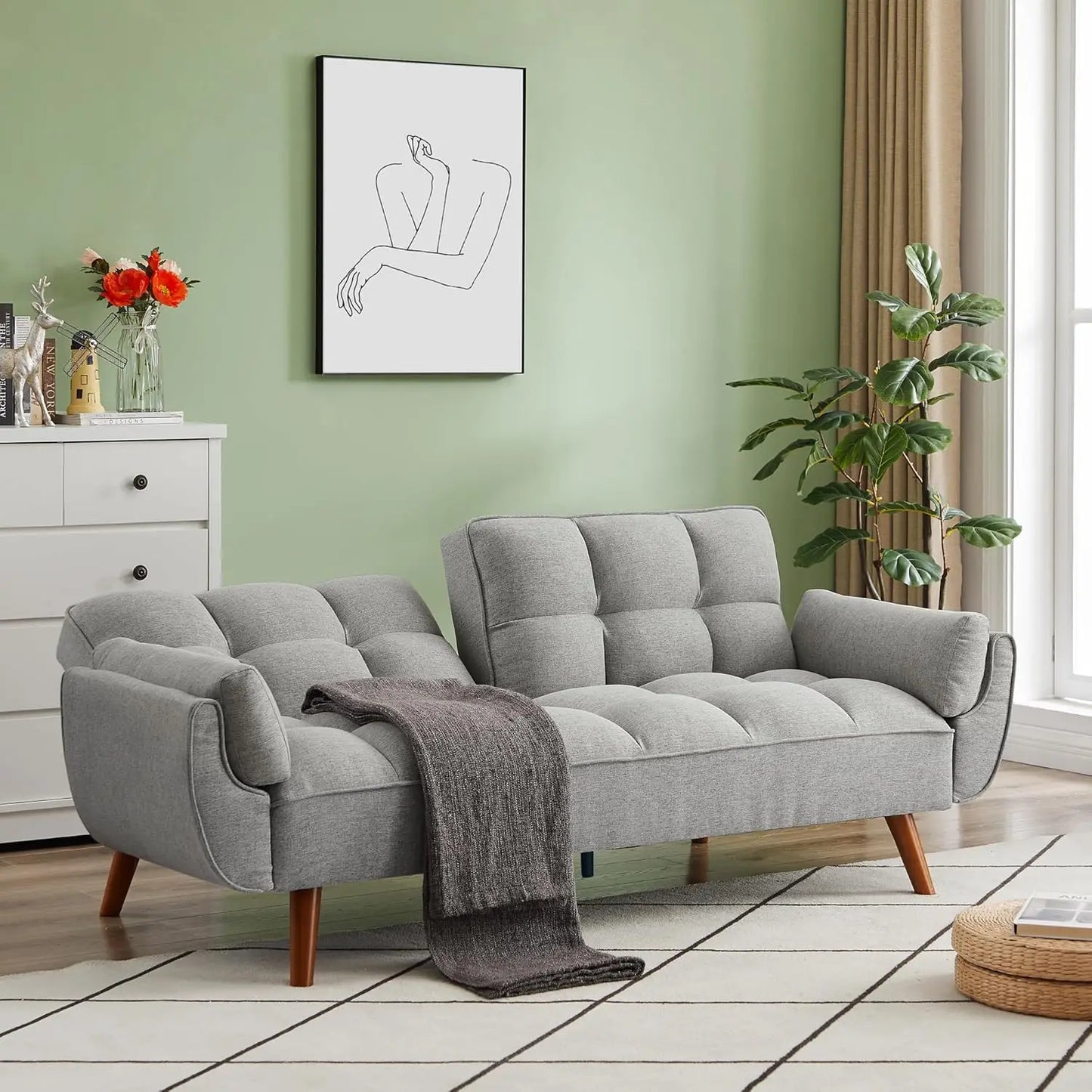 Convertible Futon Sofa Bed Sleeper Twin Size