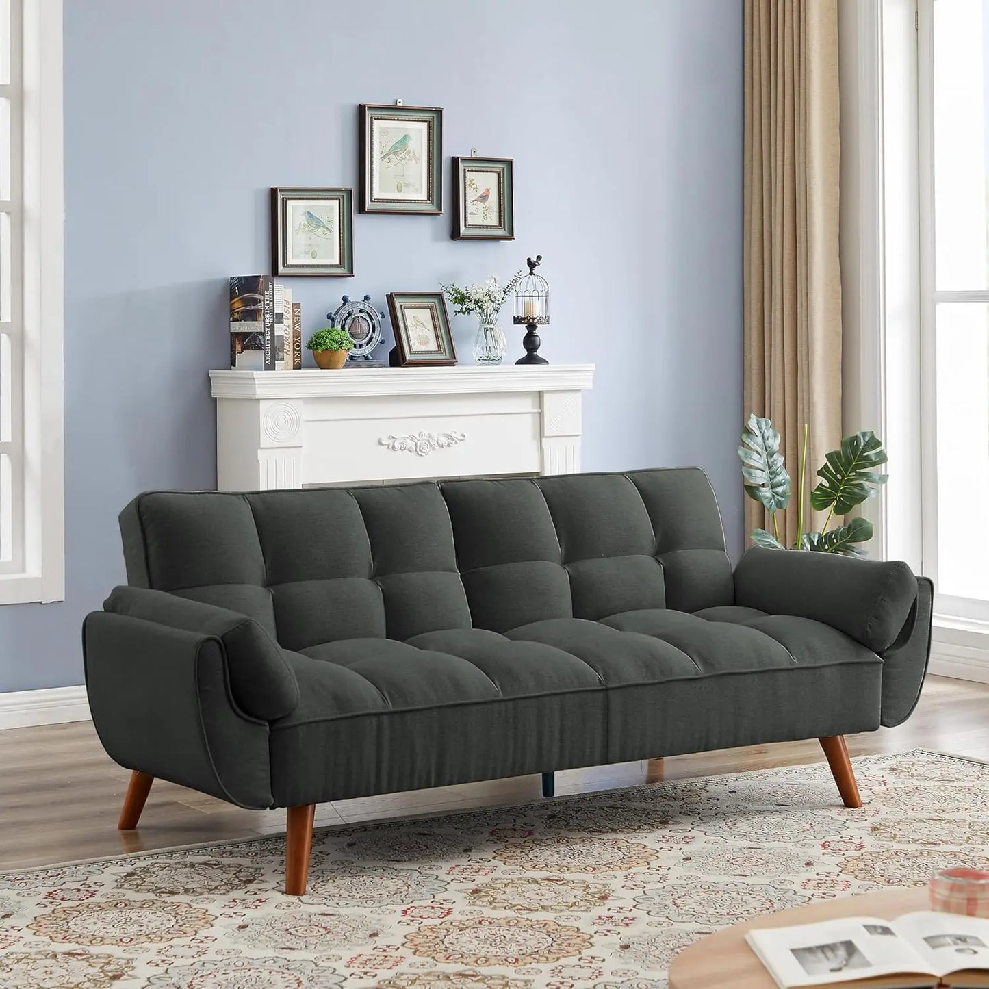 Convertible Futon Sofa Bed Sleeper Twin Size