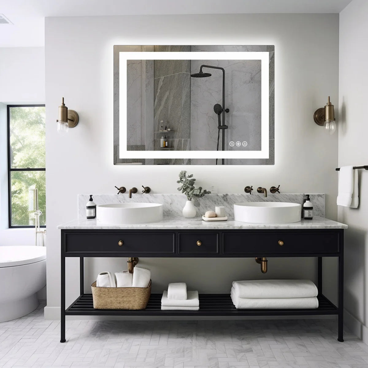 JHK 36"x 24"LED Vanity Mirror with Front Light/Backlight