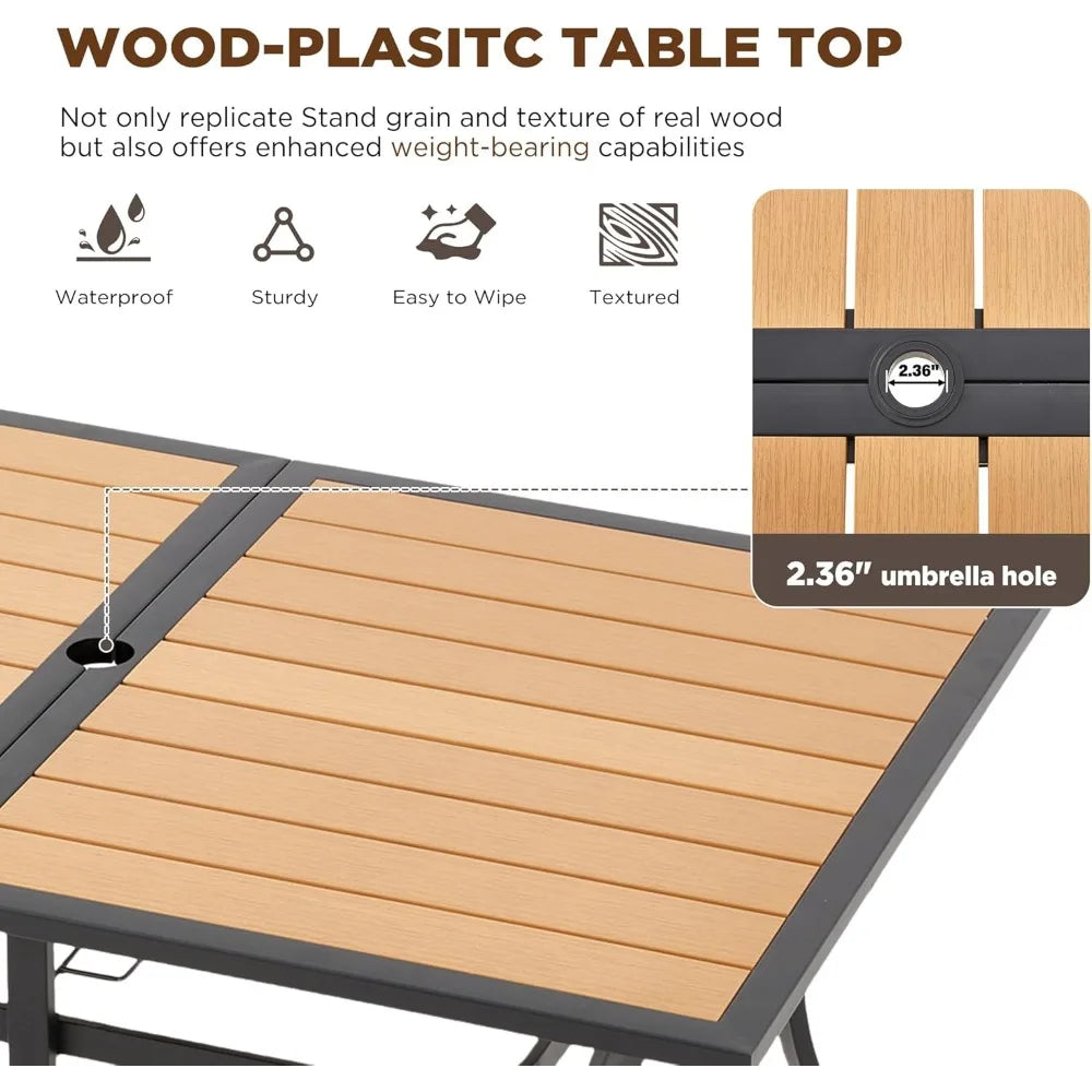 7-Piece All-Weather Rattan Patio Outdoor Dining Set