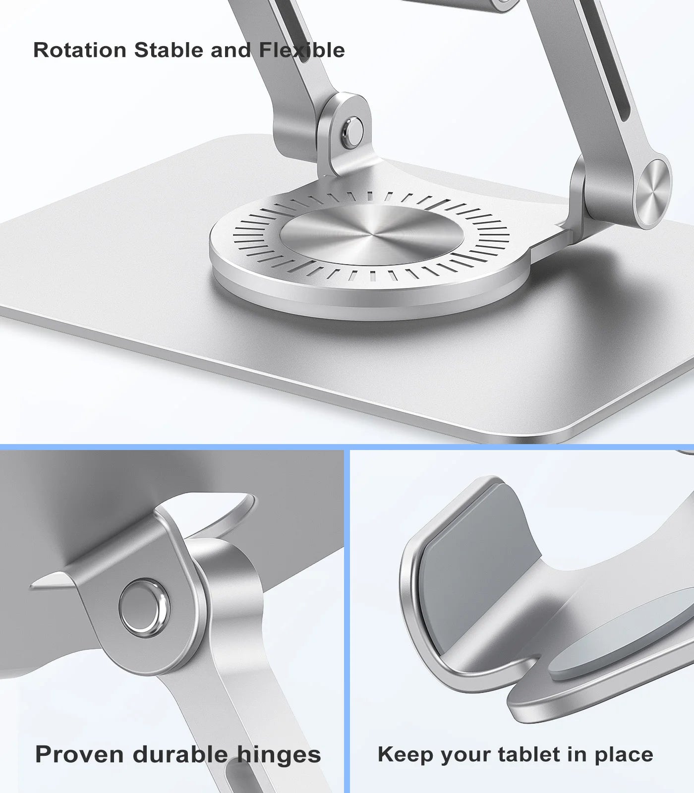 ST02 Tablet Stand, 360 Swivel Base Aluminum Tablet Stand Holder