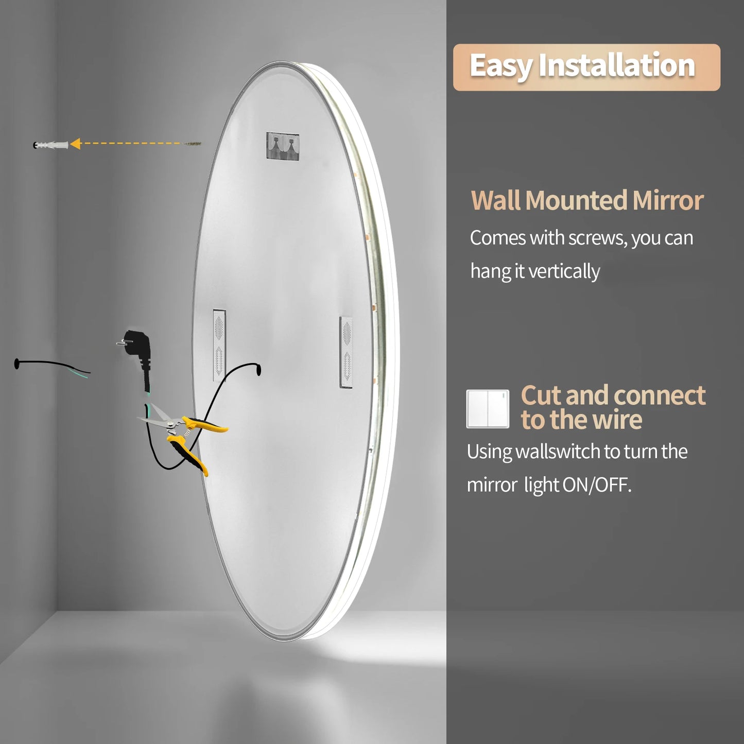 Led Bathroom Mirror, Lights,32"x32" Bluetooth Speaker Anti-Fog