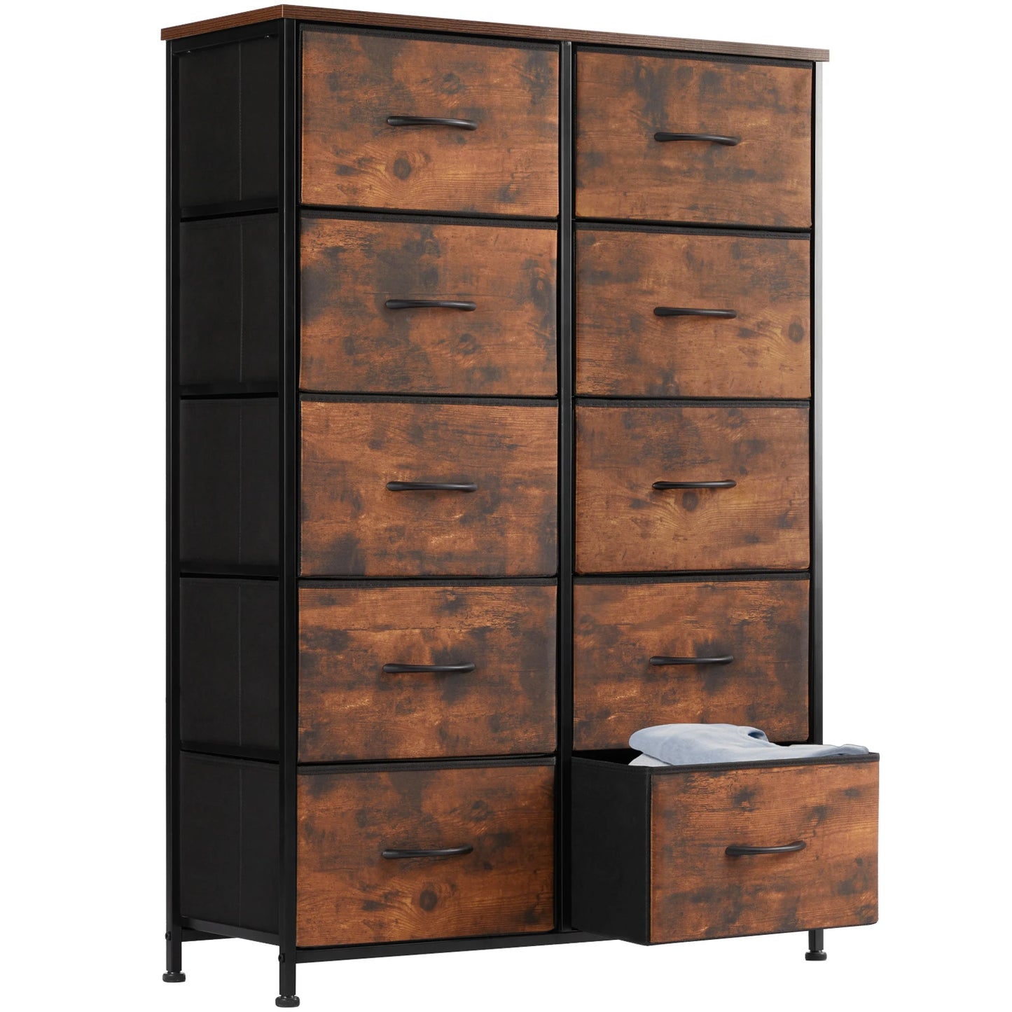 Bedside Table For Bedroom, 10 Fabric Drawers Wardrobe Closet