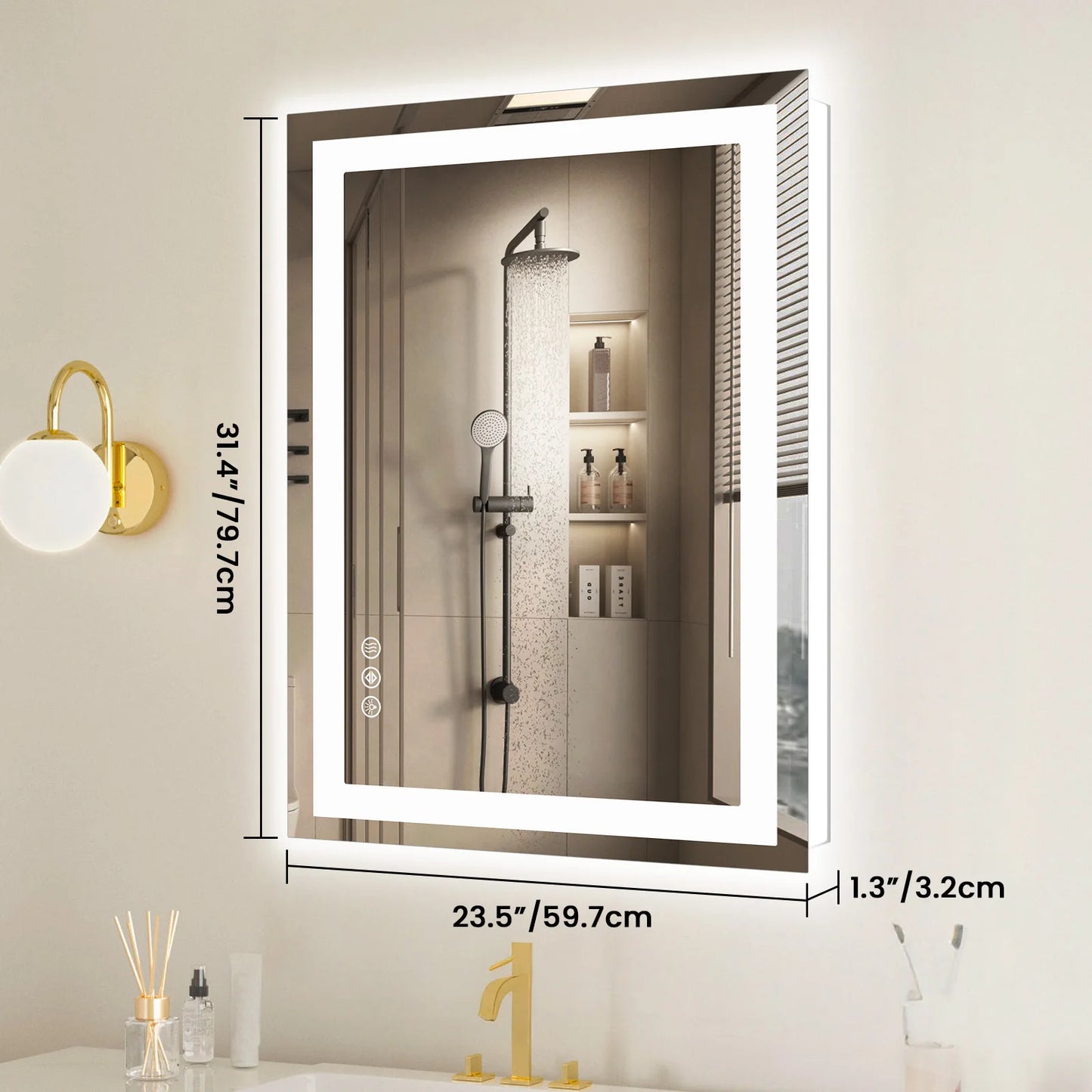 JHK 36"x 24"LED Vanity Mirror with Front Light/Backlight