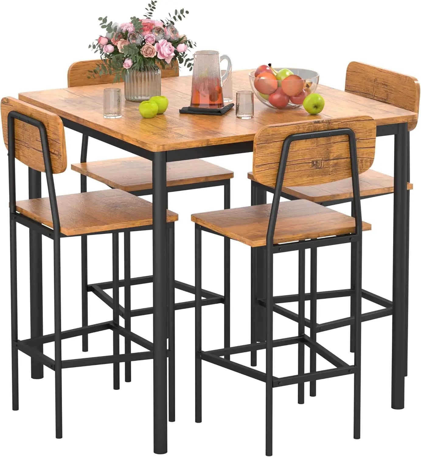 Kitchen Table and 4 Chairs, Dining Table Set