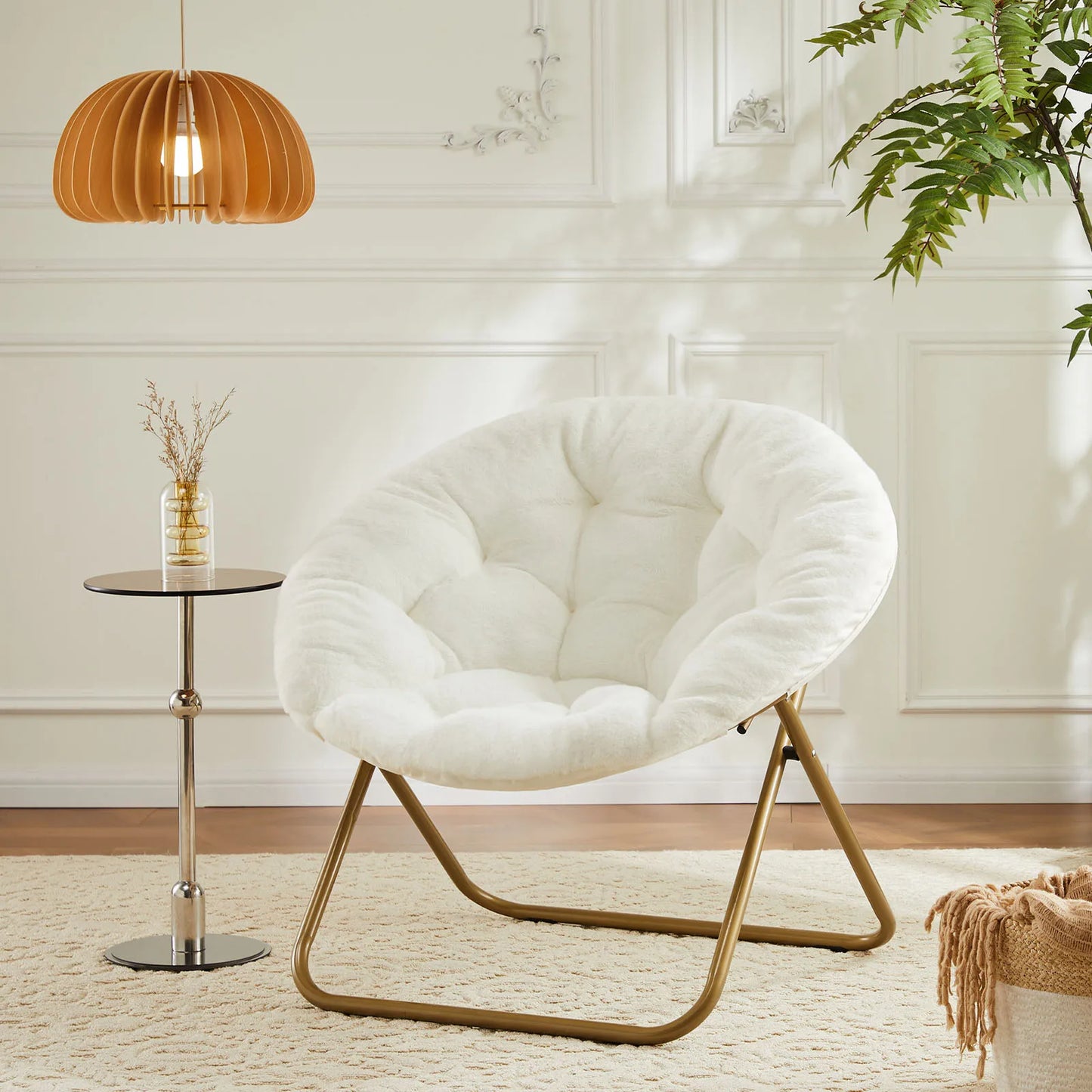 Cozy Saucer Chairs Faux Fur Thick Padded Seat