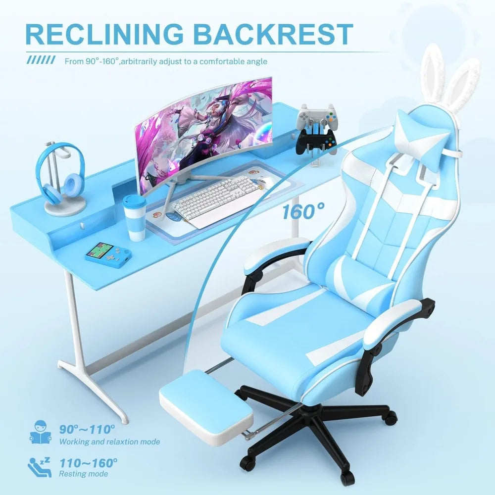 Light Blue, Pink, or Purple Cute Bunny Chair