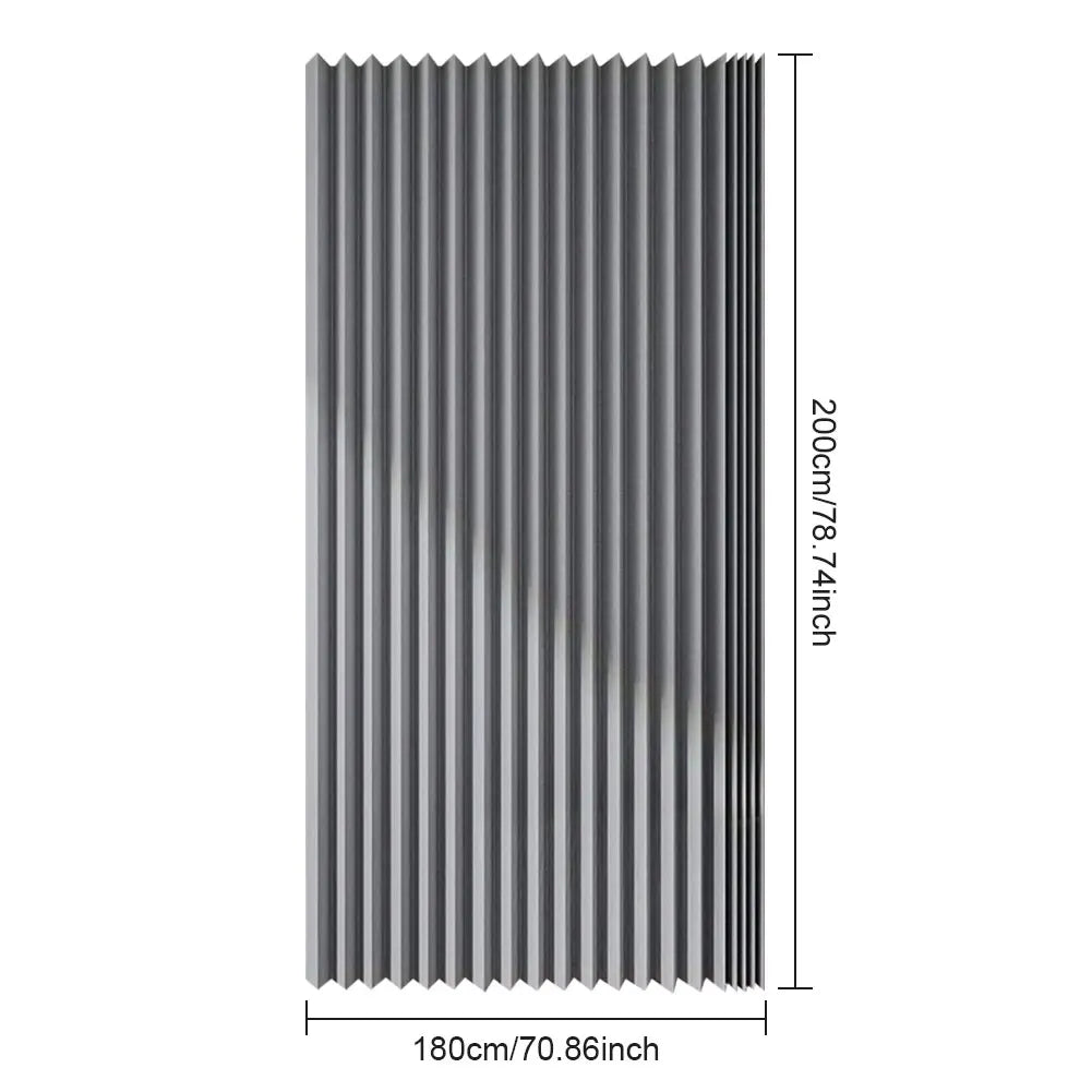 Foldable Magnetic Waterproof Bath Curtain with 14 Hooks