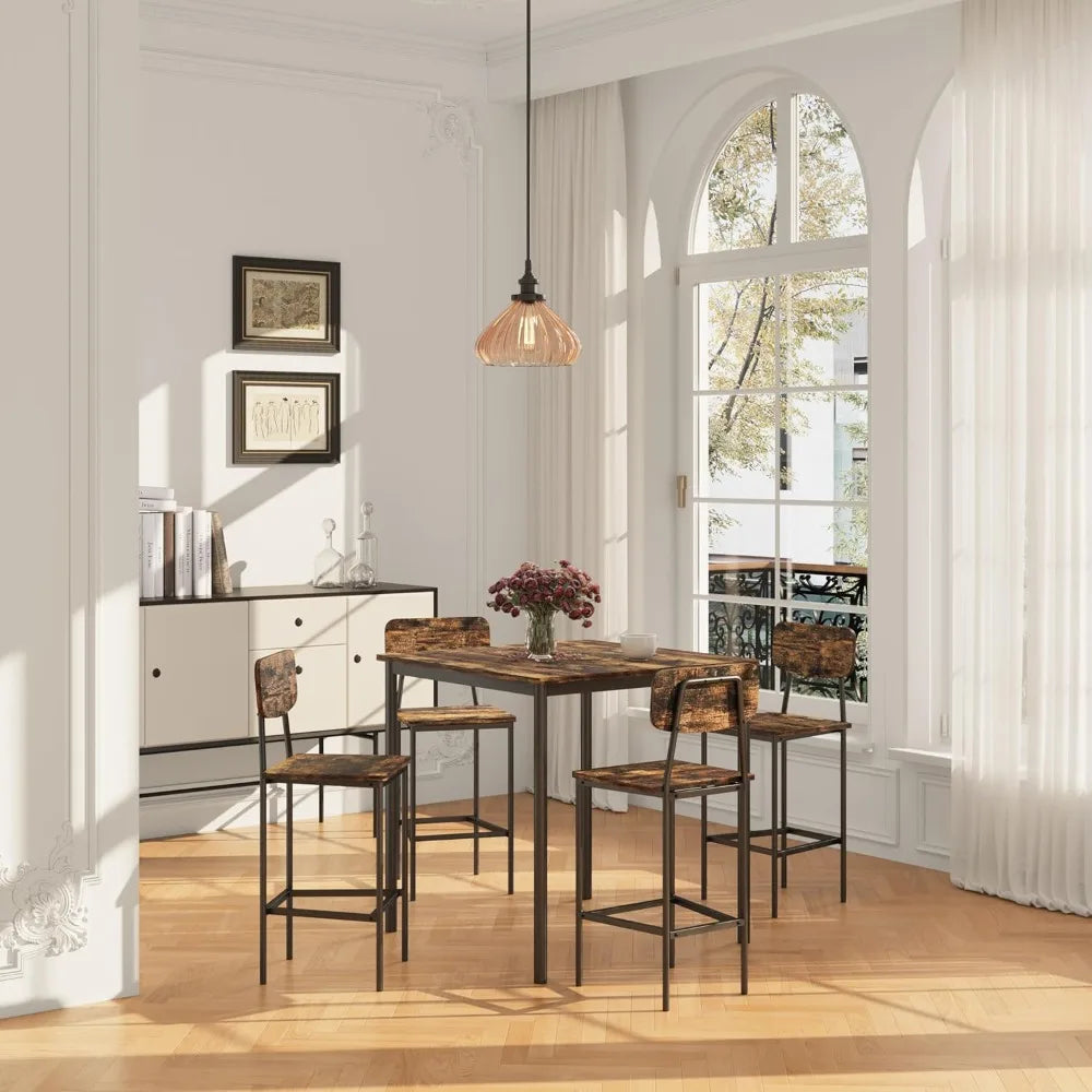 Kitchen Table and 4 Chairs, Dining Table Set
