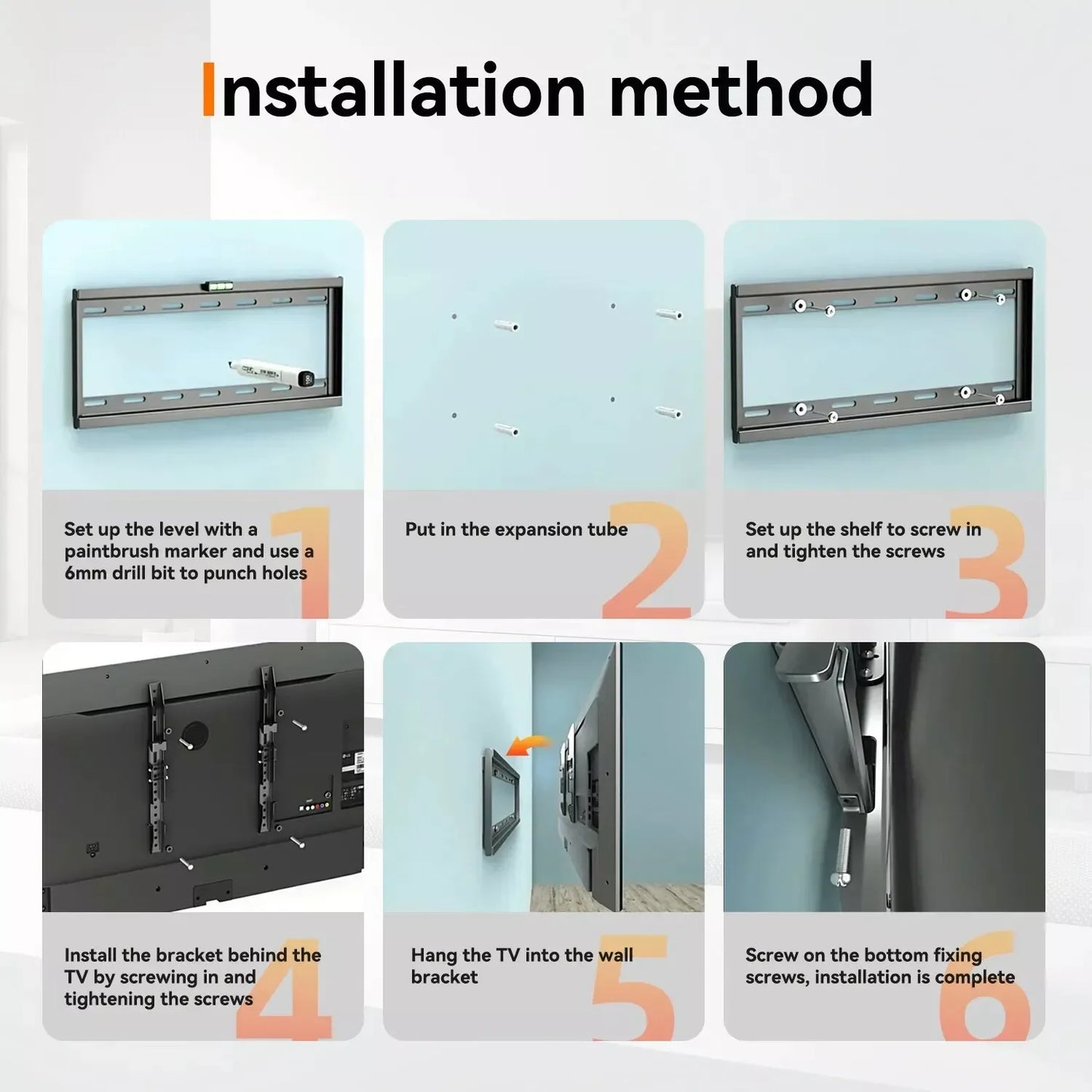 Fixed TV Wall Mount Holder Adjustable TV Bracket 32-70"