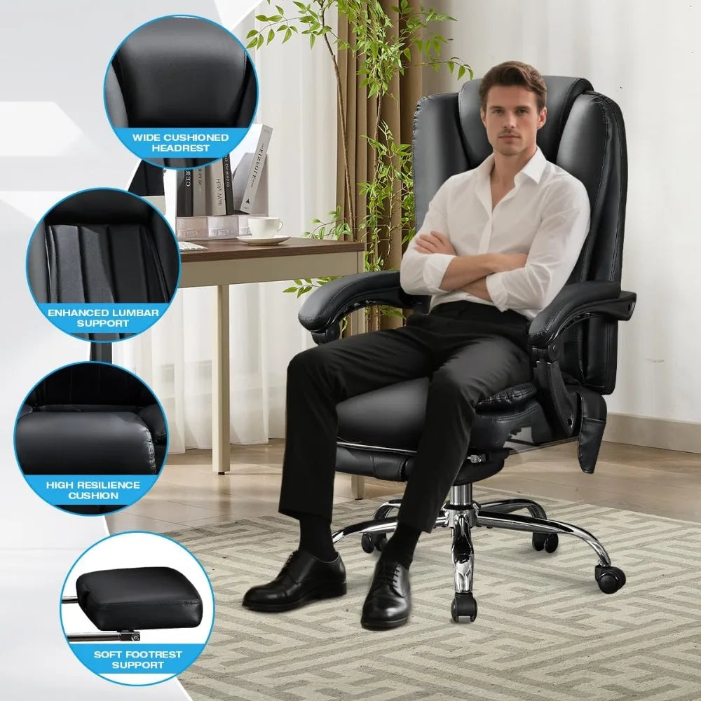 Office Chair, Foot Rest, up to 500lbs Big/Tall