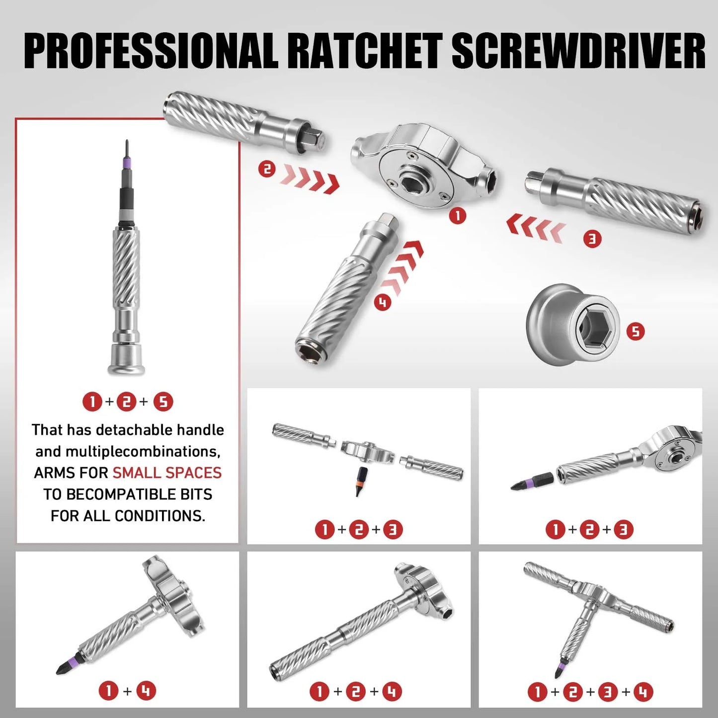 VMAN 66in1 Multifunction Ratchet Screwdriver Set Multi Bits