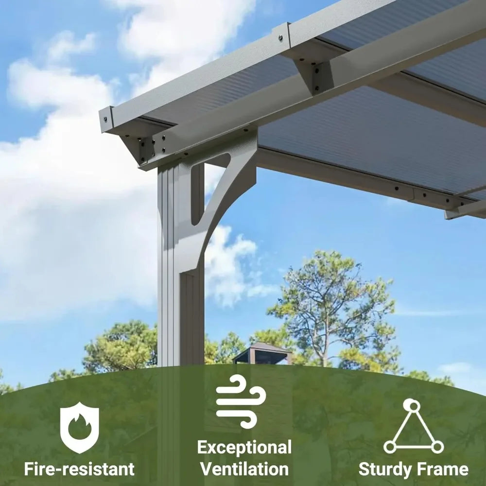 10x14 FT Gazebo, Splicable Pergola with Aluminum Frame, Gazebo