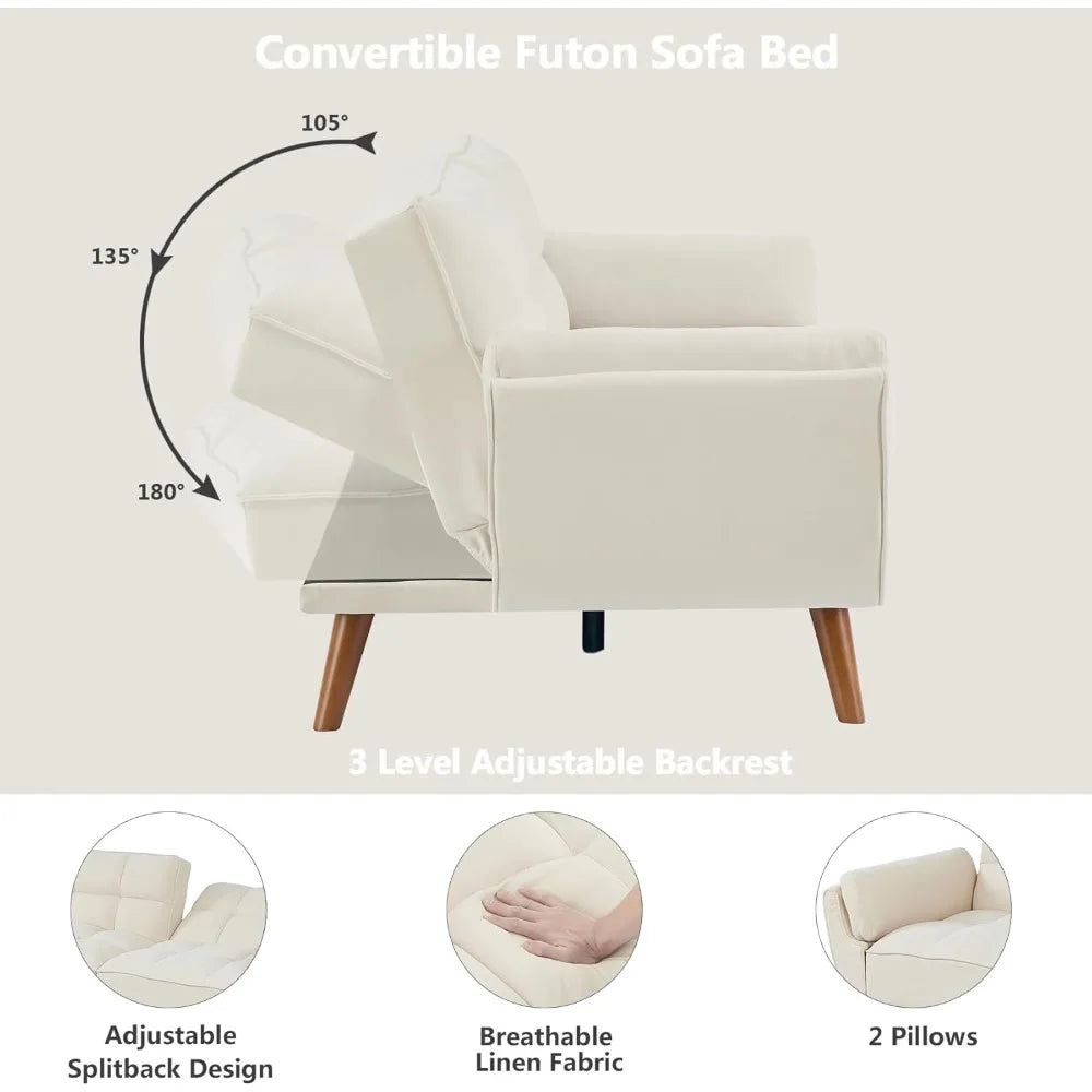 Convertible Futon Sofa Bed Sleeper Twin Size
