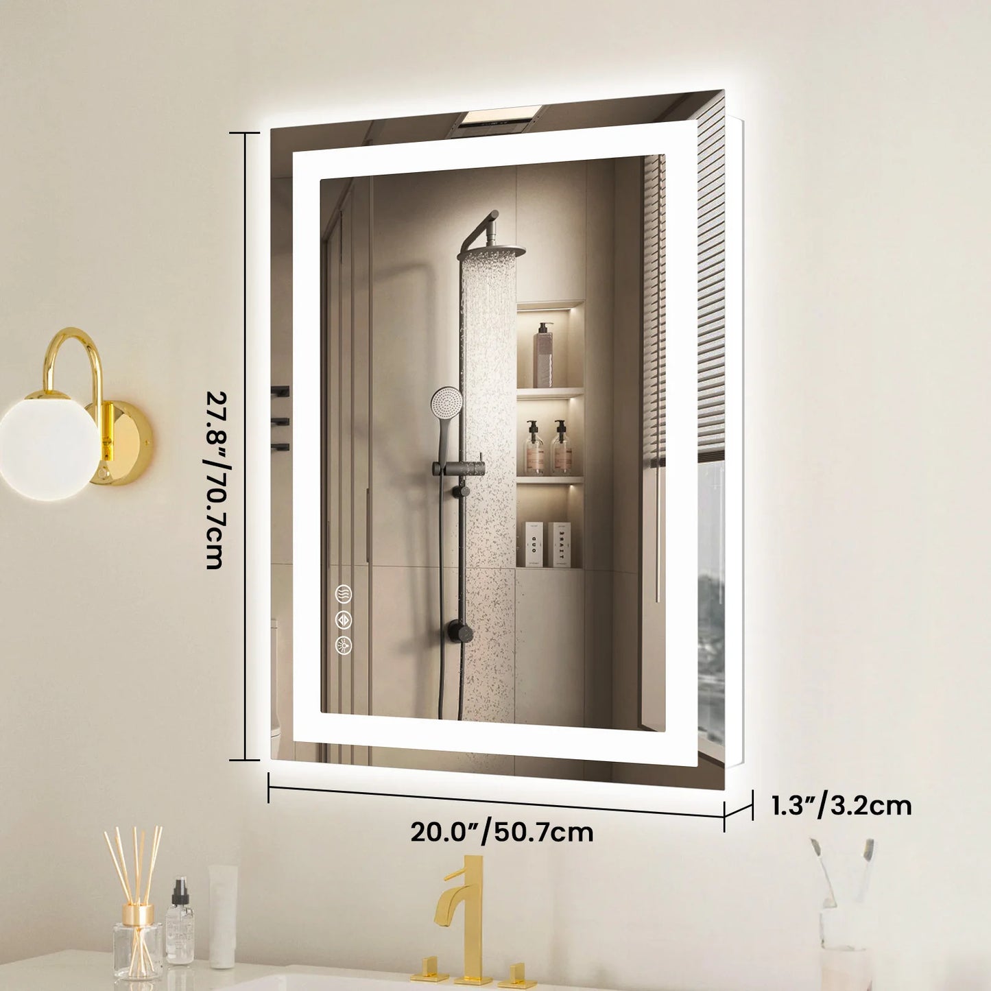 JHK 36"x 24"LED Vanity Mirror with Front Light/Backlight