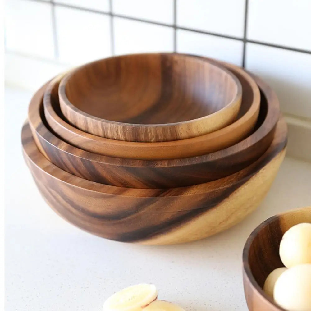 Eco-Friendly Japanese Practical Wooden Salad/Soup Bowl