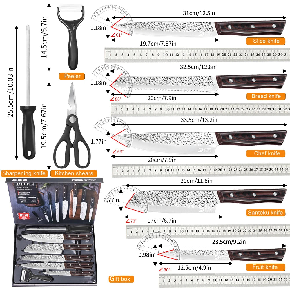 8pcs Chef Knife Kitchen Knives Set