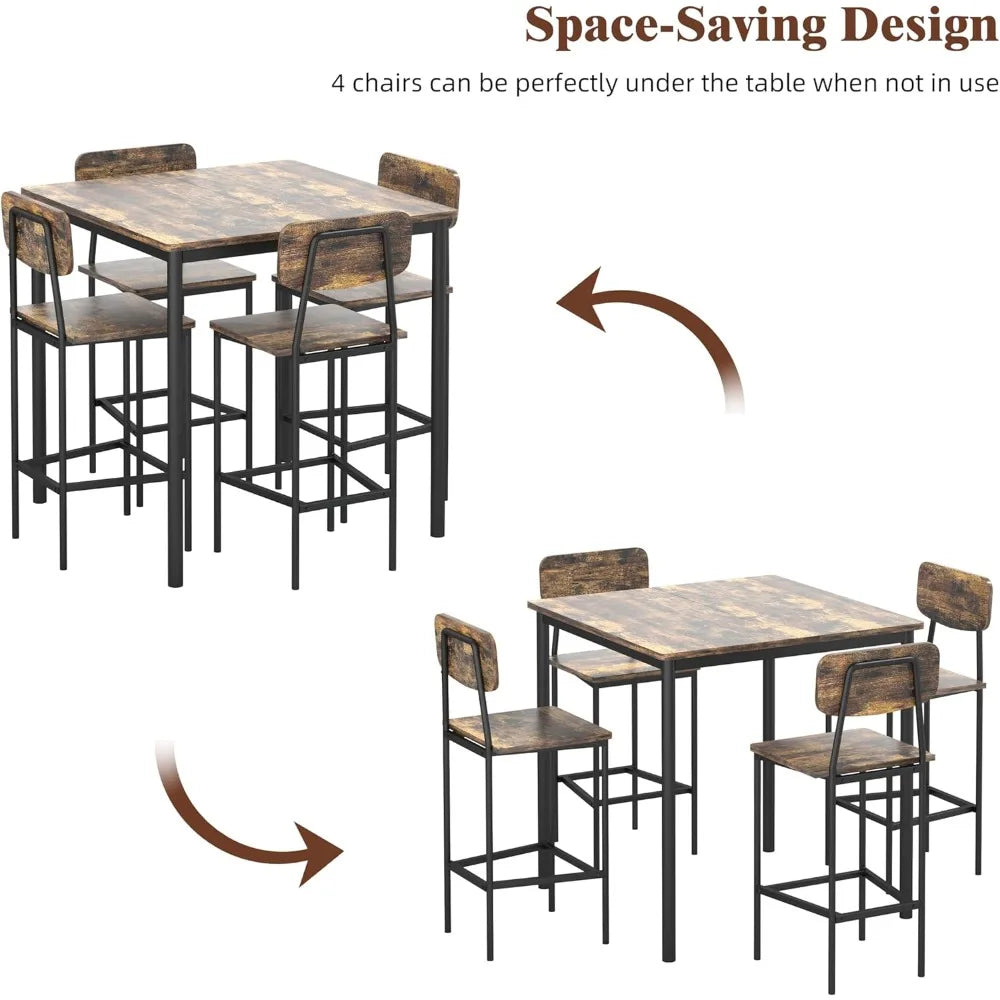 Kitchen Table and 4 Chairs, Dining Table Set