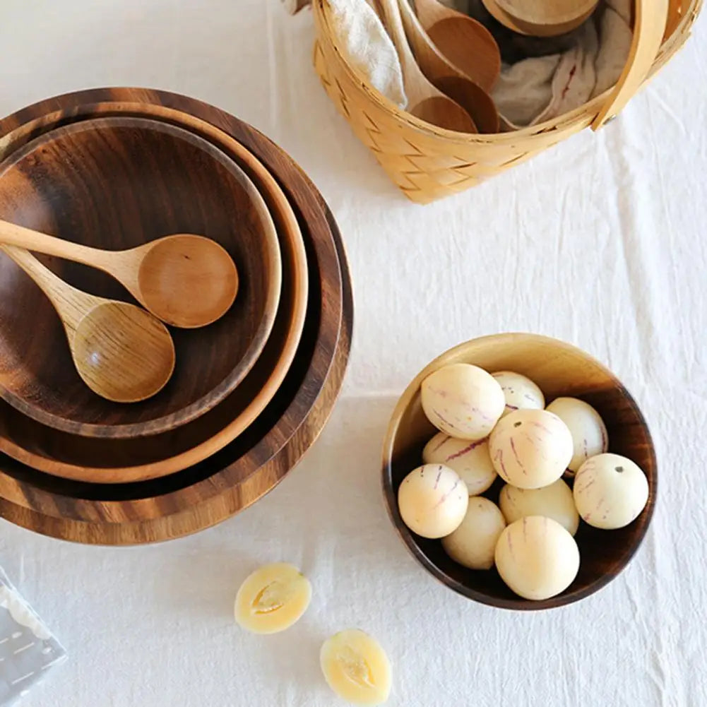 Eco-Friendly Japanese Practical Wooden Salad/Soup Bowl