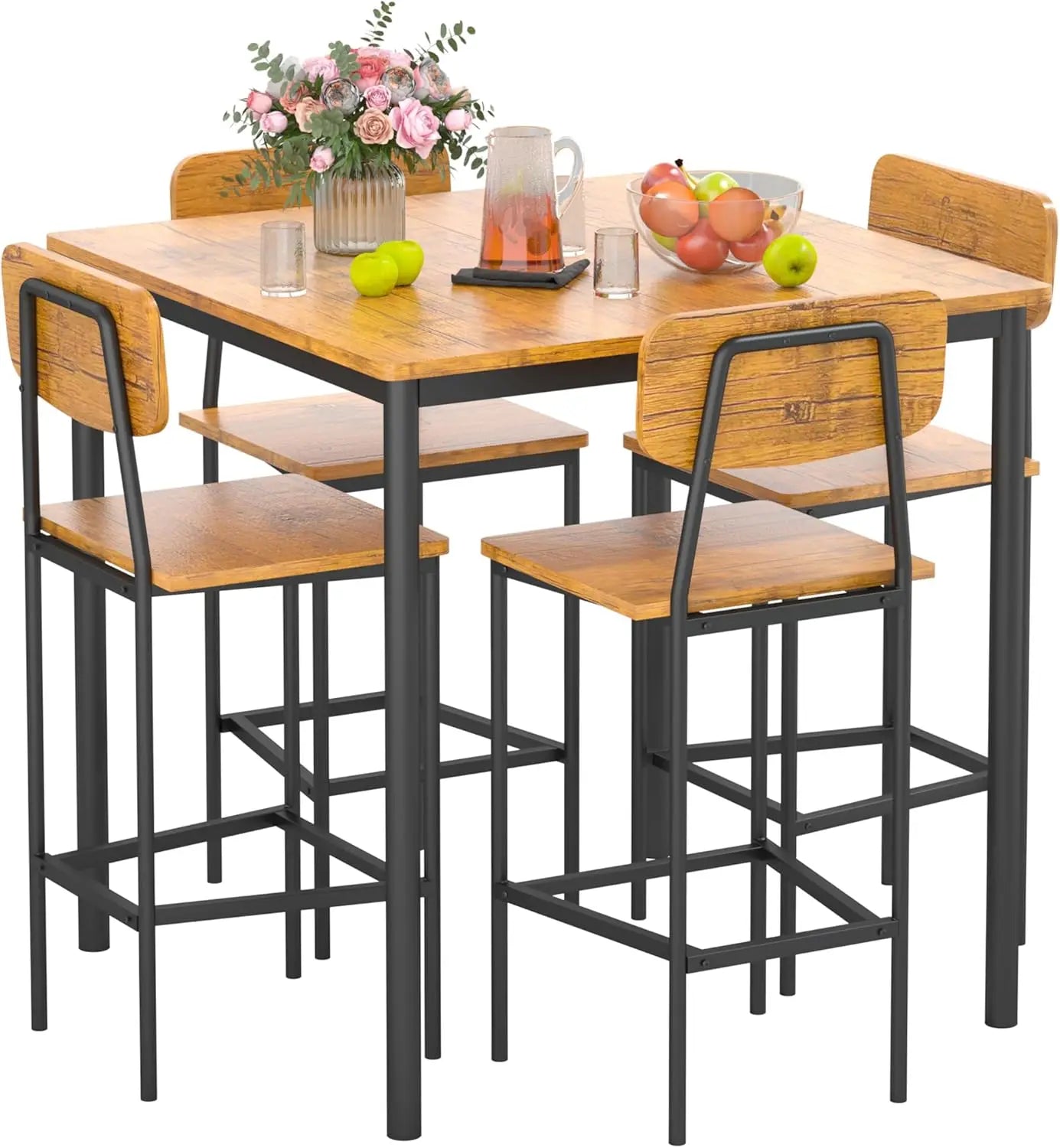 Kitchen Table and 4 Chairs, Dining Table Set