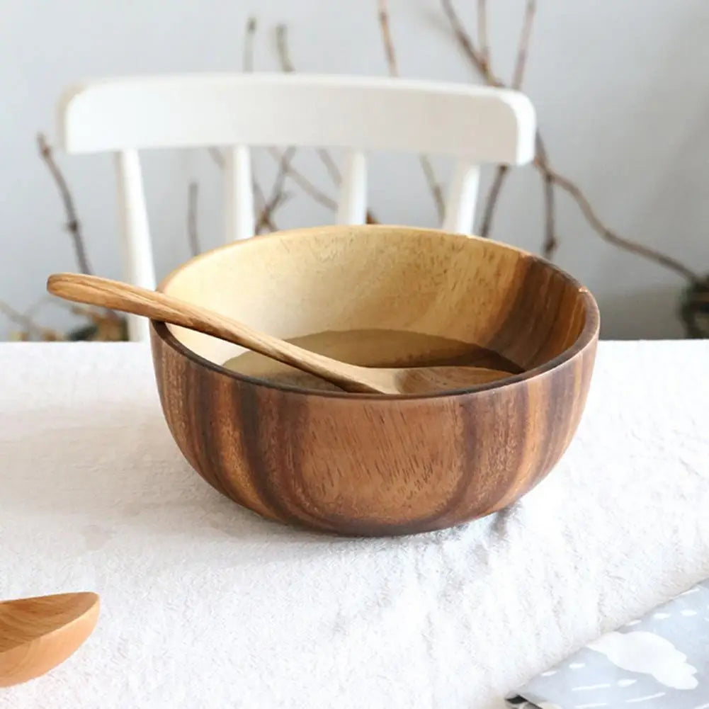Eco-Friendly Japanese Practical Wooden Salad/Soup Bowl