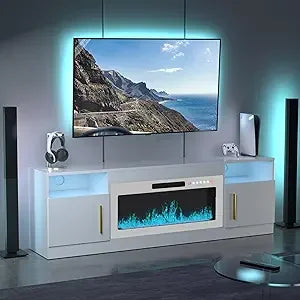 TV Stand with Fireplace - 70 Inch Modern Entertainment Center