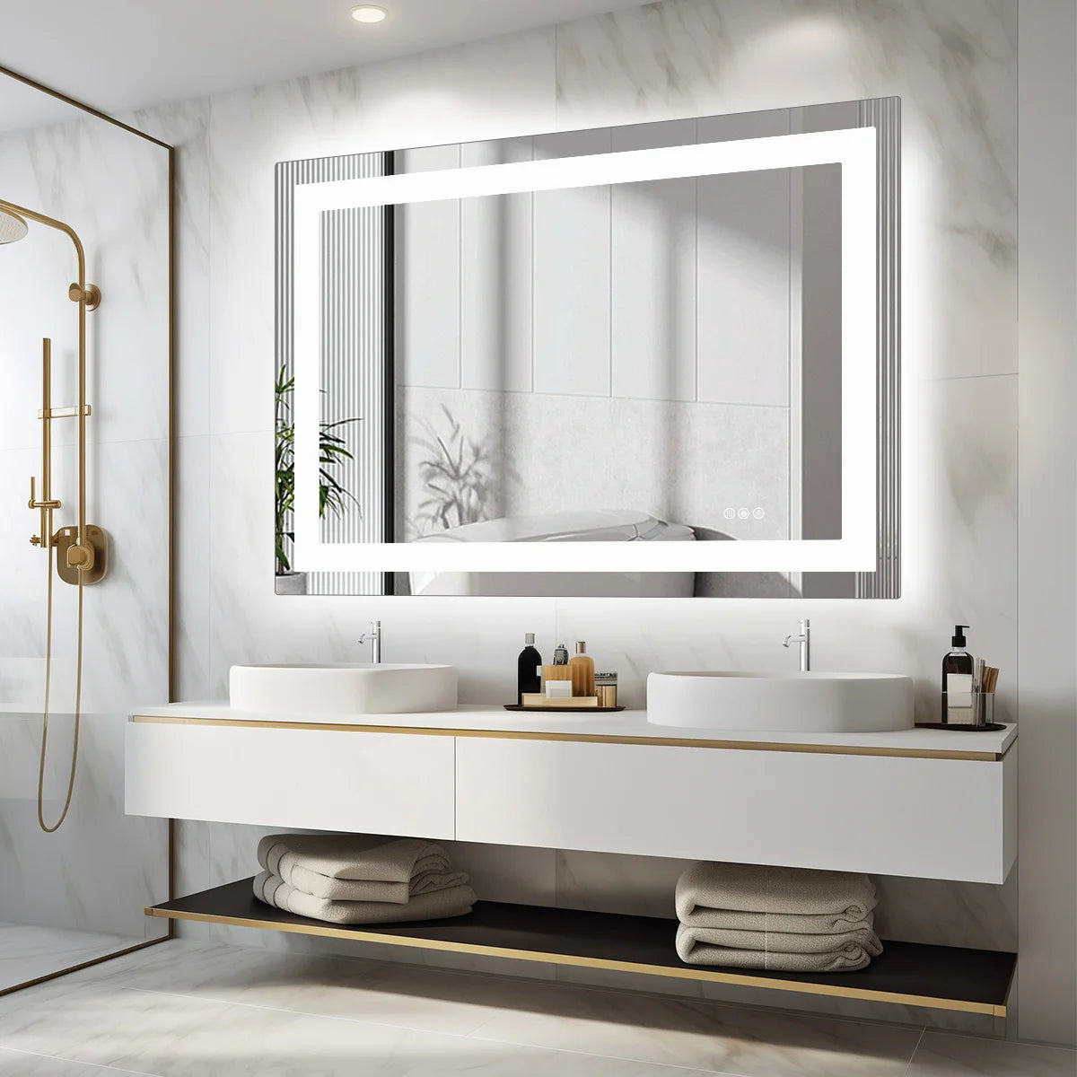 JHK 36"x 24"LED Vanity Mirror with Front Light/Backlight