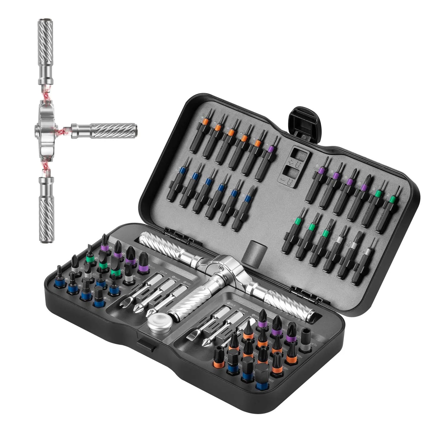 VMAN 66in1 Multifunction Ratchet Screwdriver Set Multi Bits