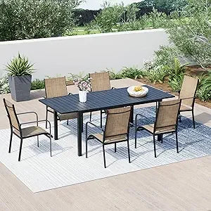 7-Piece All-Weather Rattan Patio Outdoor Dining Set