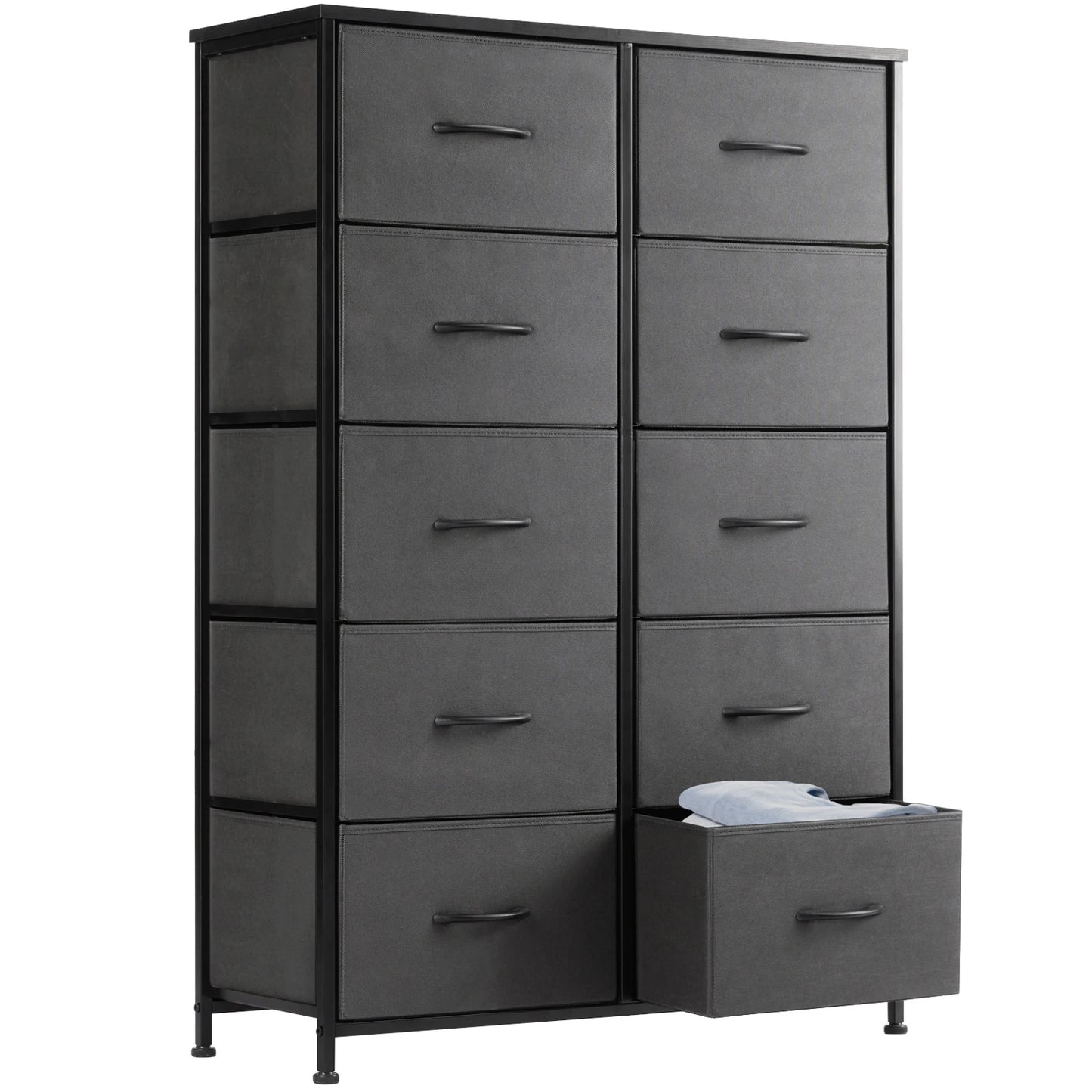 Bedside Table For Bedroom, 10 Fabric Drawers Wardrobe Closet