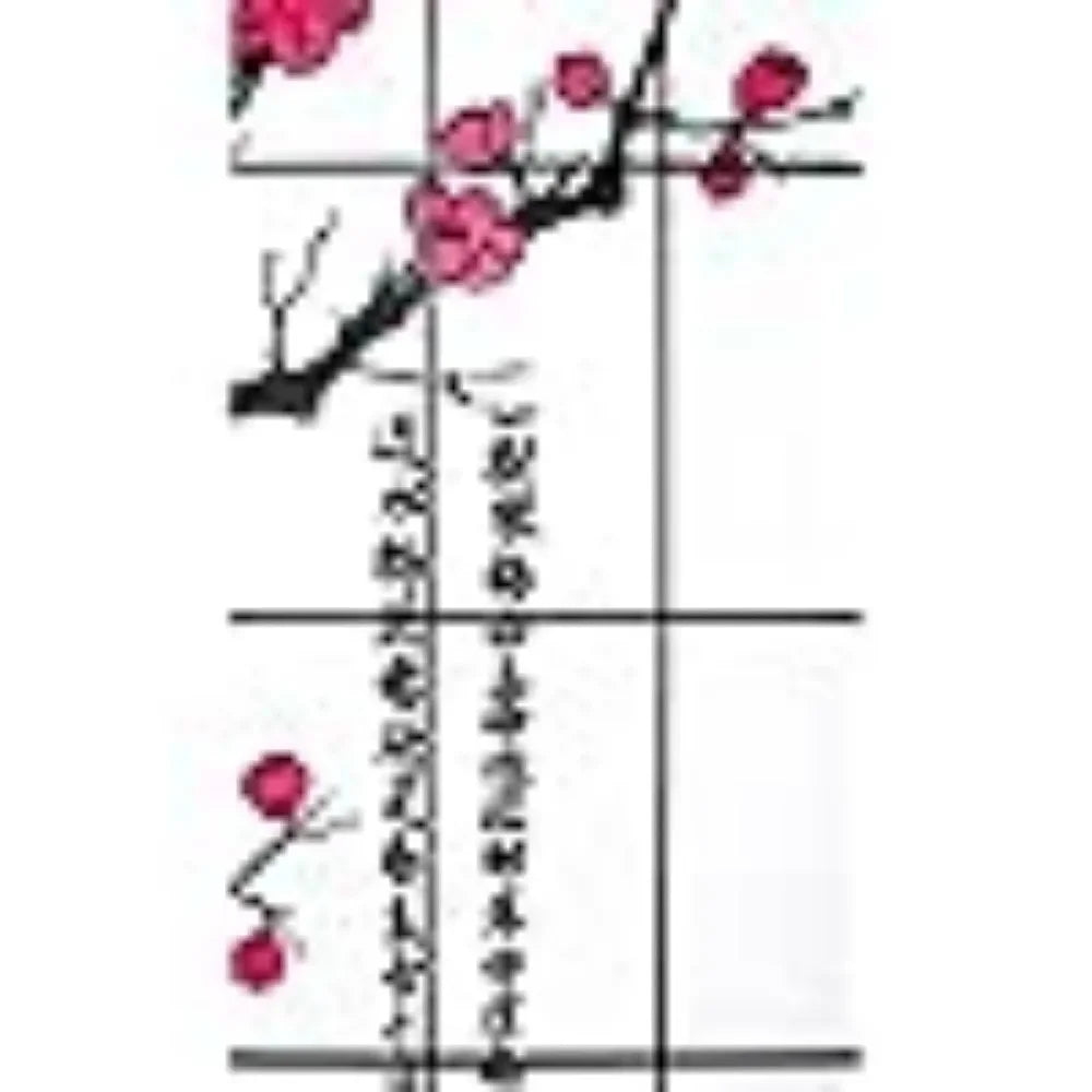 8 Panel Screen Room Divider, Panel Plum Blossom Design