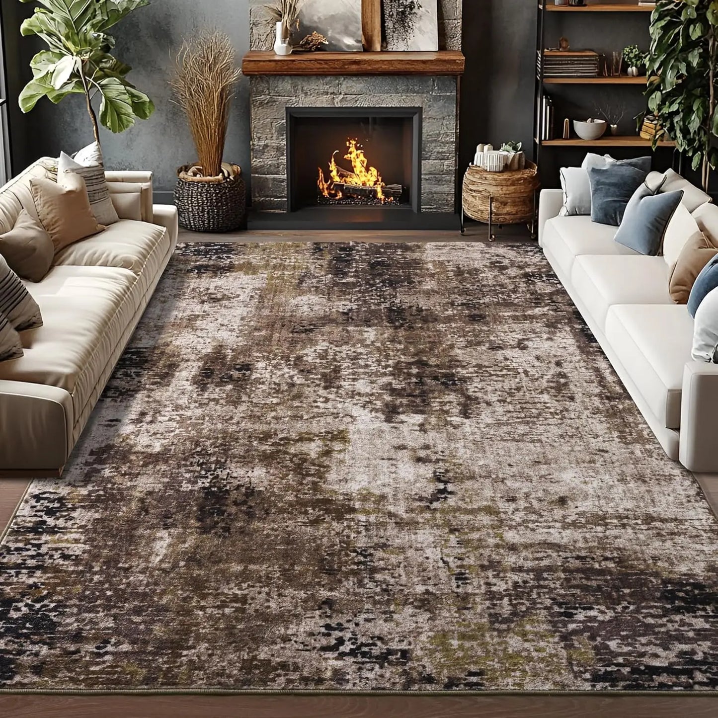 Area Rug Soft Large Modern Abstract Area Rug
