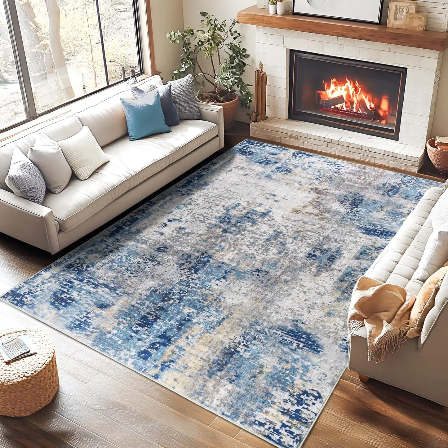 Area Rug Soft Large Modern Abstract Area Rug