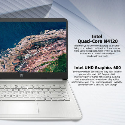 HP Newest 14" Bus. Laptop, Intel Celeron N4120,(128GB eMMC+256GB)