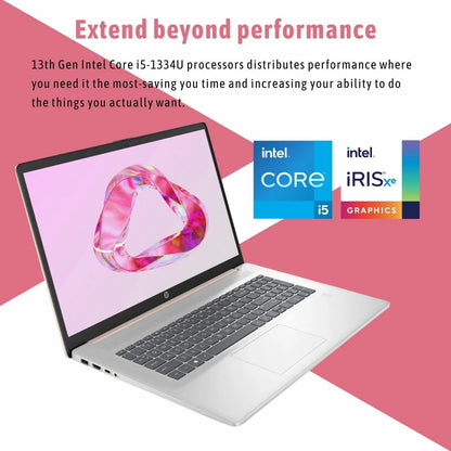 HP 17T 17.3" Business Laptop, Intel Core i5-1334U,64GB RAM,2TBSSD, Fingerprint, BacklitKeyboard