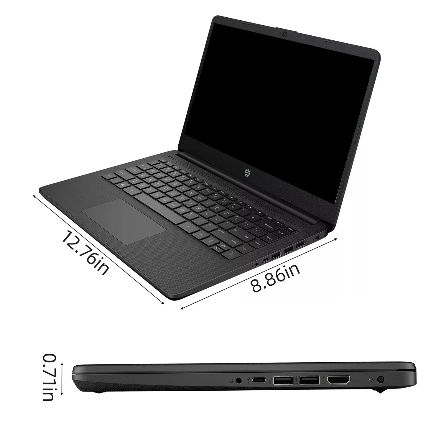 HP 14" Business Laptop,Intel Celeron N4120,16GB RAM,384GB Storage(128GB eMMC+256GB SD Card)