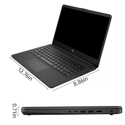 HP 14" Business Laptop,Intel Celeron N4120,16GB RAM,384GB Storage(128GB eMMC+256GB SD Card)