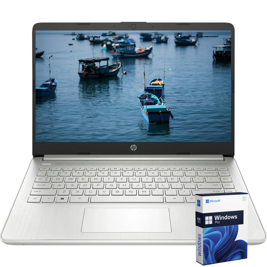 HP Newest 14" Bus. Laptop, Intel Celeron N4120,(128GB eMMC+256GB)