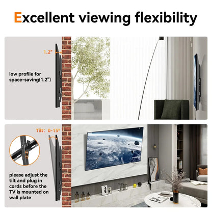 Fixed TV Wall Mount Holder Adjustable TV Bracket 32-70"