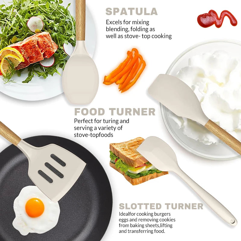 12pcs Silicone Kitchenware Cooking Utensils Set Non Stick