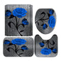 4pcs Doormat, Shower Curtain, Non-Slip Rugs Toilet Seat