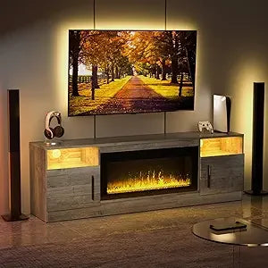 TV Stand with Fireplace - 70 Inch Modern Entertainment Center