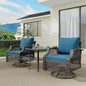 3 Piece Outdoor Swivel Chair, Wicker Patio Bistro Set