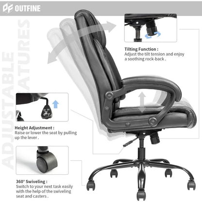 Executive Office Chair with 5-Year hydrolysis-Resistant Leather