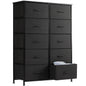 Bedside Table For Bedroom, 10 Fabric Drawers Wardrobe Closet
