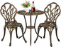 Patio Bistro Sets 3 Piece, Aluminum Garden Table/Chairs