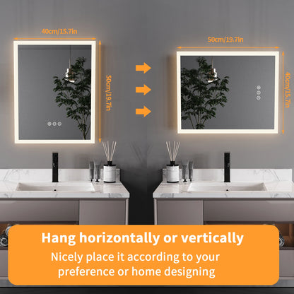 16x20 " LED Lighted Bathroom Mirror with Anti-Fog